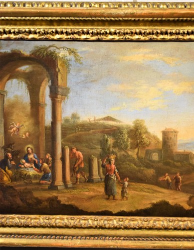 Arcadian landscape with Nativity - Andrea Locatelli (1695-1741)  - 